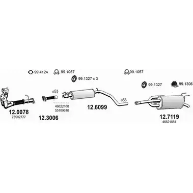 Выхлопная система ASSO W DS7X8F 2413406 ART0767 изображение 0