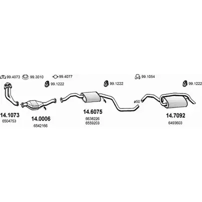 Выхлопная система ASSO ART1045 2413673 77 P2E4 изображение 0