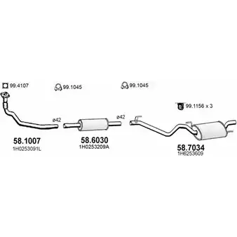 Выхлопная система ASSO E 45K7 ART2700 2415226 изображение 0