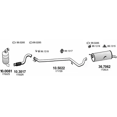 Выхлопная система ASSO ART2784 2415304 K AH70 изображение 0