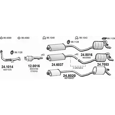 Выхлопная система ASSO 2L7IU B 2415411 ART2892