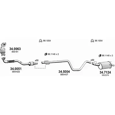 Выхлопная система ASSO 2415520 L5 ZO5L ART3029 изображение 0