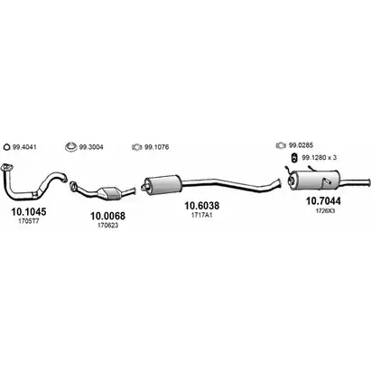Выхлопная система ASSO ART3273 K TTA4G8 2415694 изображение 0