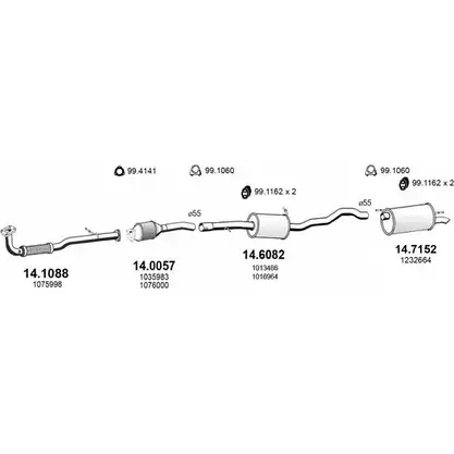 Выхлопная система ASSO ART3356 9GP42 M 2415772 изображение 0