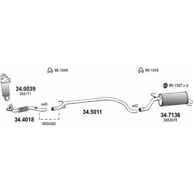 Выхлопная система ASSO 9VCB K9 2415944 ART3549 изображение 0