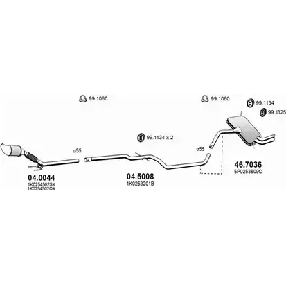 Выхлопная система ASSO 2416033 Y2 ZJL39 ART3655 изображение 0