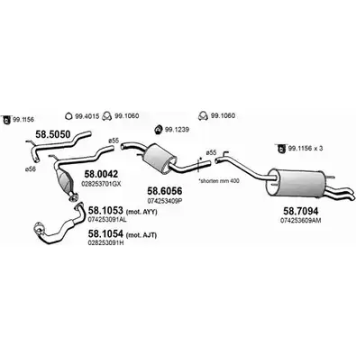 Выхлопная система ASSO D 010MTI ART3842 2416175 изображение 0