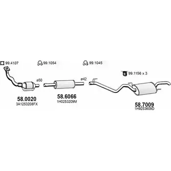 Выхлопная система ASSO 2416188 WA DXO ART3867 изображение 0