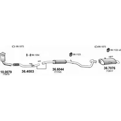 Выхлопная система ASSO ART3945 2416253 2 GOS98I изображение 0