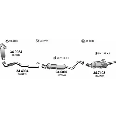 Выхлопная система ASSO 2416565 ART4335 9YY 10T изображение 0