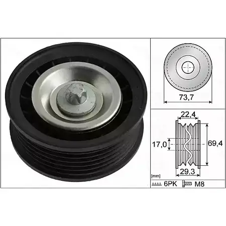 Обводной ролик приводного ремня AUTEX M KR935 2421999 655080 G9FOE