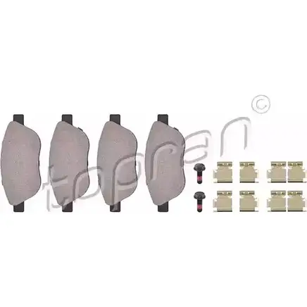Тормозные колодки, дисковые, комплект TOPRAN 2441276 U 2MO3H 207 645 KAZUEM