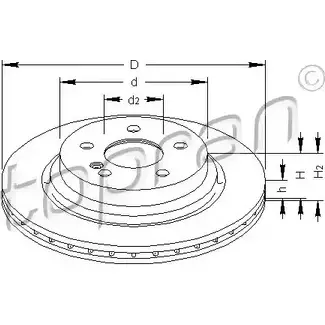 Тормозной диск TOPRAN FF 9MR 9W2VP8P 2444306 401 902 изображение 0