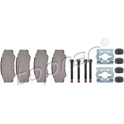 Тормозные колодки, дисковые, комплект TOPRAN 721 243 2448803 9EKYVOB 2 3921