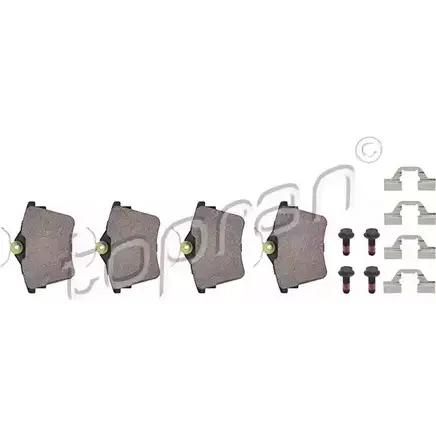 Тормозные колодки, дисковые, комплект TOPRAN 9ARJU 721 244 2448804 2 4135