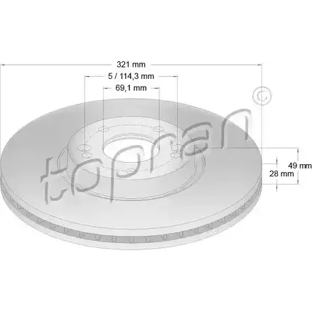Тормозной диск TOPRAN U7V WL 820 617 2450357 HW7DMD изображение 0