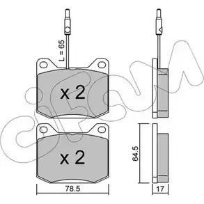 Тормозные колодки, дисковые, комплект CIFAM 2 0145 822-080-0 2467426 20146 изображение 0