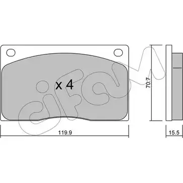 Тормозные колодки, дисковые, комплект CIFAM SR4X7 822-089-0 2038 0 2467441 изображение 0