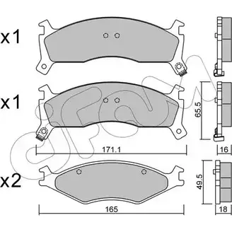 Тормозные колодки, дисковые, комплект CIFAM 822-375-0 2467944 2 1892 21893 изображение 0