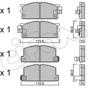 Тормозные колодки, дисковые, комплект CIFAM 822-466-0 2125 4 21255 2468039 изображение 0