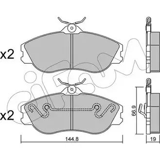 Тормозные колодки, дисковые, комплект CIFAM 21288 2468309 2113 7 822-663-0 изображение 0