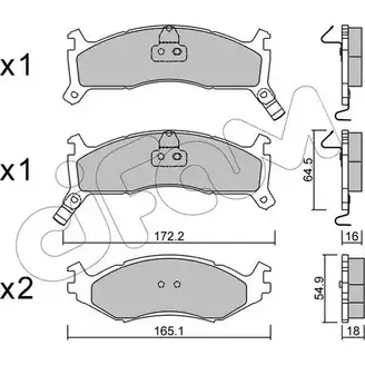 Тормозные колодки, дисковые, комплект CIFAM 822-714-0 2468385 2 1812 21813 изображение 0