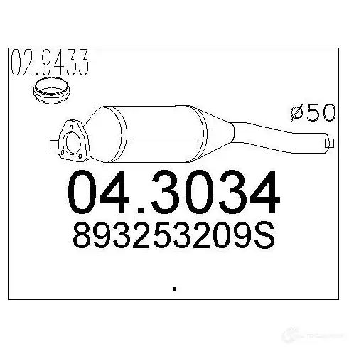 Катализатор MTS 1701364 043034 8033464059682 D MHT9 изображение 0