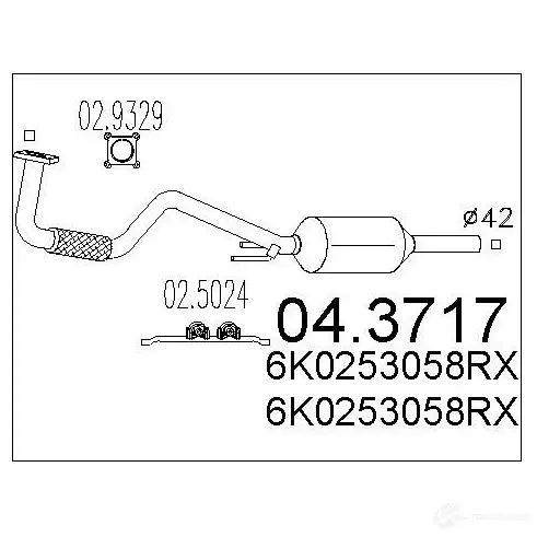 Катализатор MTS 8033464064556 043717 1701906 D X1ECU изображение 0