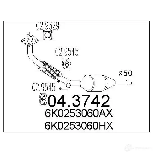 Катализатор MTS 1701930 043742 JV5 NK9 8033464064808 изображение 0