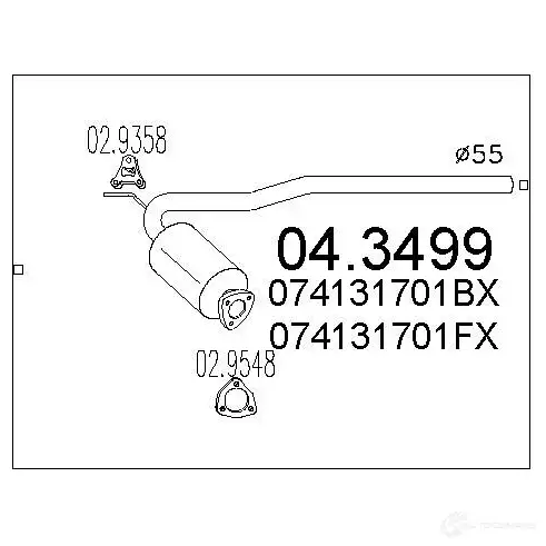 Катализатор MTS 0B F65UA 043499 1701796 8033464063337 изображение 0