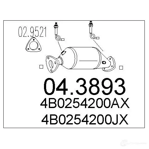 Катализатор MTS 043893 1R 9V6 1702069 8033464066307 изображение 0