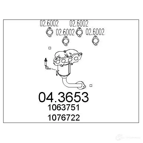 Катализатор MTS 1701846 043653 7GP4 YT2 8033464063894