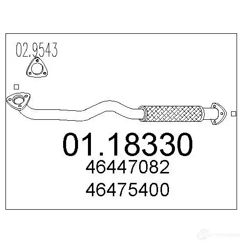 Выхлопная труба глушителя MTS 8033464008413 9G 9EU 0118330 1694866