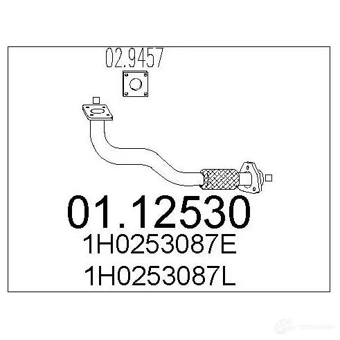 Выхлопная труба глушителя MTS 8033464003227 1694377 V Q86A 0112530
