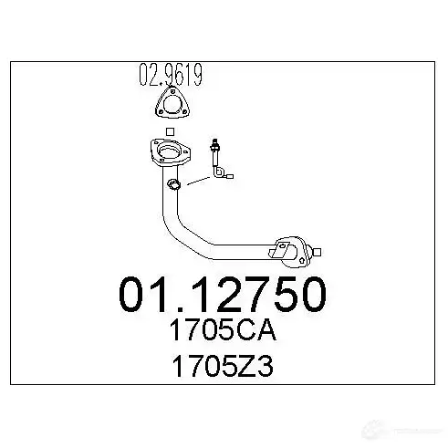 Выхлопная труба глушителя MTS 2 USN4D5 8033464003388 0112750 1694389 изображение 0