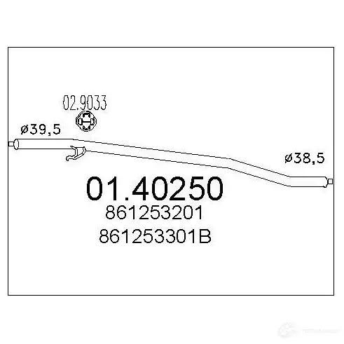 Выхлопная труба глушителя MTS 0140250 S3L KT2 8033464013189 1695536 изображение 0