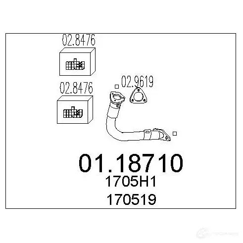 Выхлопная труба глушителя MTS 1694897 8033464008758 A3LA S 0118710