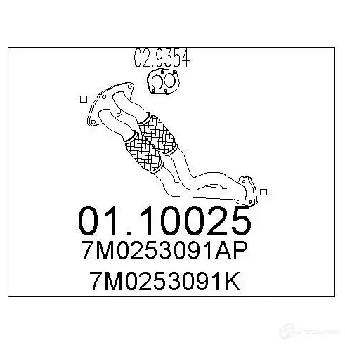 Выхлопная труба глушителя MTS 8033464000639 1693913 GMX UFG 0110025 изображение 0