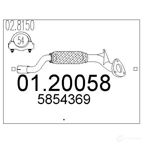 Выхлопная труба глушителя MTS 1695040 8033464515911 0120058 TUJ2 A2L