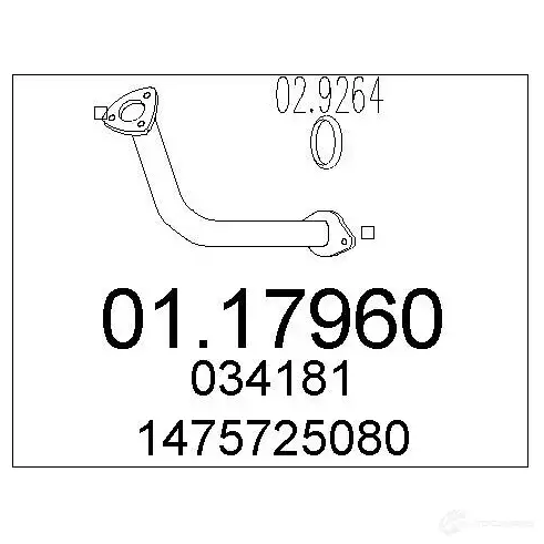Выхлопная труба глушителя MTS 0117960 1694835 8033464008093 L7I HI