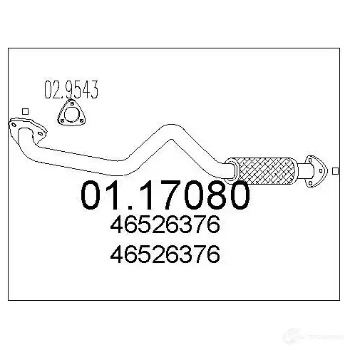 Выхлопная труба глушителя MTS 0117080 1694780 OP5 6G 8033464007515