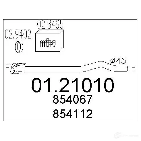Выхлопная труба глушителя MTS 0121010 AL FT4 8033464010706 1695191 изображение 0