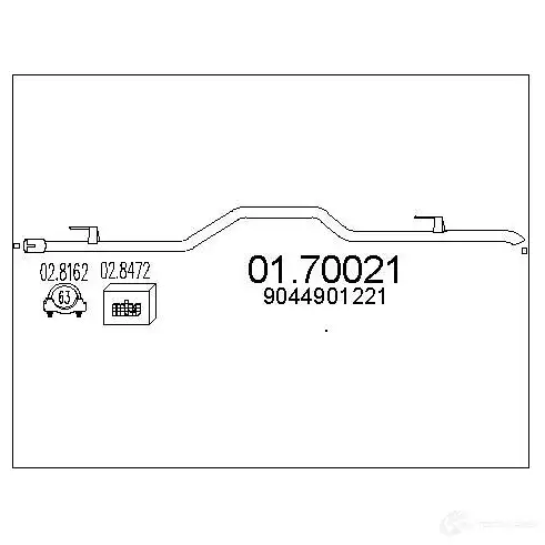 Выхлопная труба глушителя MTS 1699496 0170021 1 8Z4QE 8033464038922 изображение 0