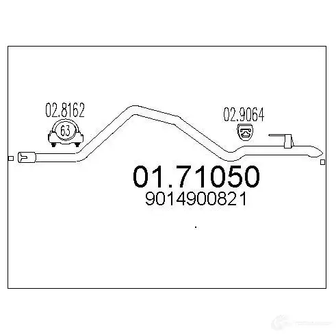 Выхлопная труба глушителя MTS 0171050 8033464039899 G YH73 1699693 изображение 0