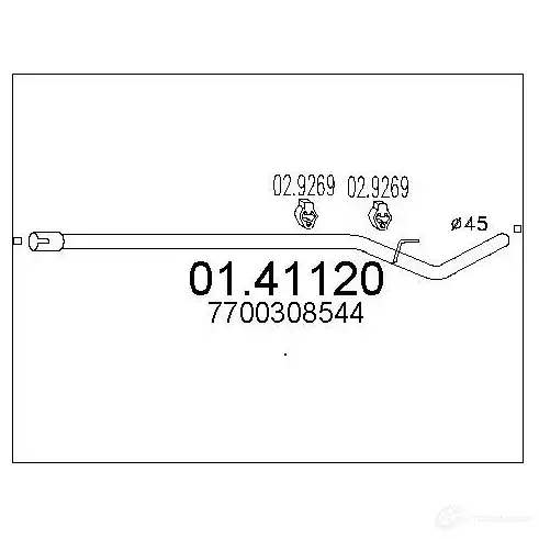 Выхлопная труба глушителя MTS 8033464013974 0141120 7E RE4 1695693 изображение 0