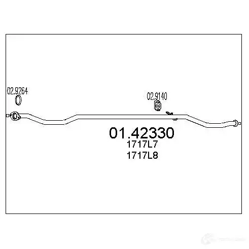 Выхлопная труба глушителя MTS 1695781 8033464014919 1D09V H2 0142330