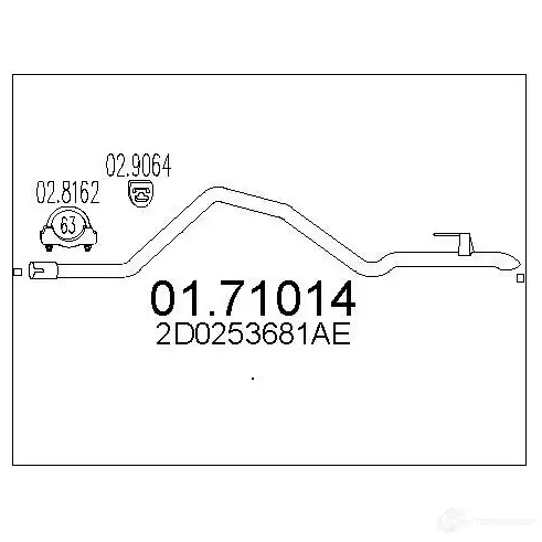 Выхлопная труба глушителя MTS 8033464456160 0171014 1699685 9 VLU7ZG изображение 0