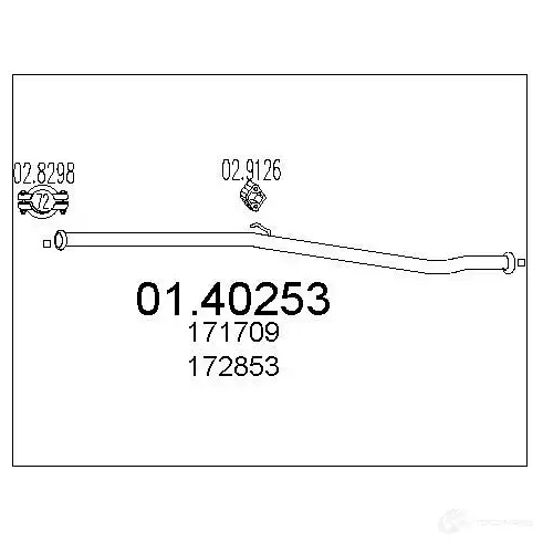 Выхлопная труба глушителя MTS 0140253 8033464455200 1695539 TU84 2 изображение 0