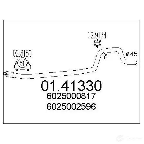 Выхлопная труба глушителя MTS 1W DC5 8033464014186 0141330 1695713