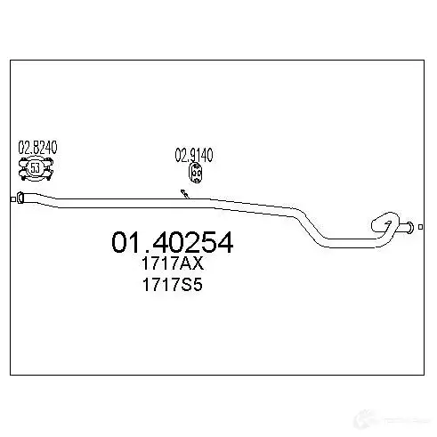 Выхлопная труба глушителя MTS 1695540 0140254 8033464455330 2VC2 QP изображение 0